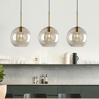Multi-Shaped Pendant Lighting Modern Glass Pendant Light in Clear for Dining Room