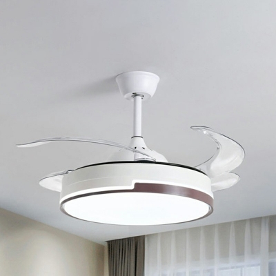 Semi Flush Mount Light Modern Style Acrylic Semi Flush Fan Light for Living Room