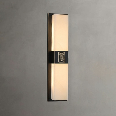 Stone Rectangular Sconce Light Fixture Modern Style Third Gear 1 Light Wall Sconce Lights in Gold