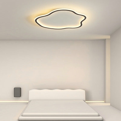 1-Light Ceiling Mounted Fixture Minimalist Style Cloud Shape Metal Flushmount Ceiling Lamp