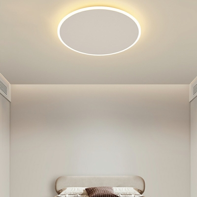 1-Light Flush Light Fixtures Minimalist Style Round Shape Metal Flushmount Ceiling Lamp