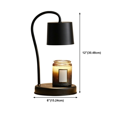 1-Light Nightstand Lamp Contemporary Style Geometric Shape Metal Table Light