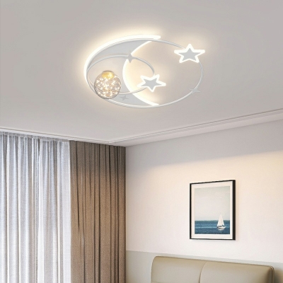 4-Light Flush Light Fixtures Minimalist Style Ring Shape Metal Flushmount Ceiling Lamp