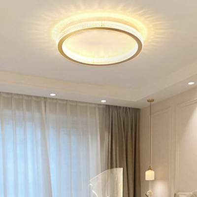 Crystal Drum Flush Mount Ceiling Fixture Modern Elegant Ceiling Flush Mount Lights for Bedroom