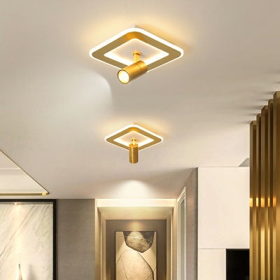 Geometric Flush Lighting Modern Metal 3-Light Flush Mount Lamp