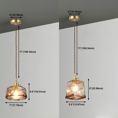 Glass Shade Pendant Lighting Fixtures Single Bulb Contemporary Pendant Lights in Tan