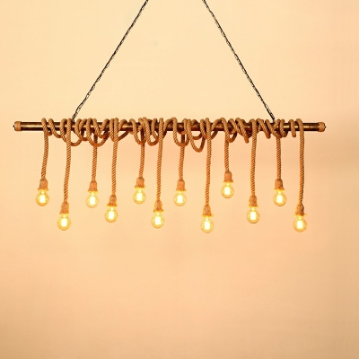 Industrial Chandelier Lighting Fixtures Rope Hanging Chandelier for Dining Room