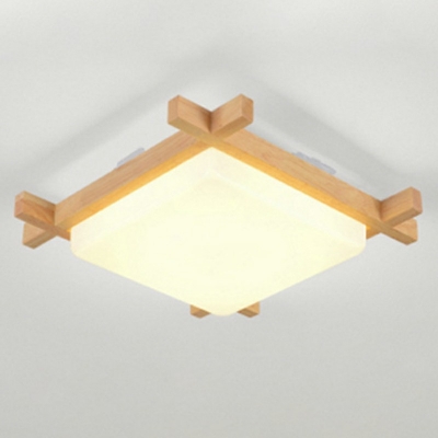 Minimalism Wood LED Flush Mount Ceiling Light Fixtures Modern Contemporary Semi Mount Lighting for Living Room