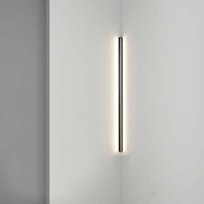Modern Black Wall Sconce Aluminum LED Lighting Linear Shape Wall Mount Light