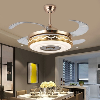 Modern Ceiling Fans Metal Minimalism Chandelier Light Fixture for Living Room