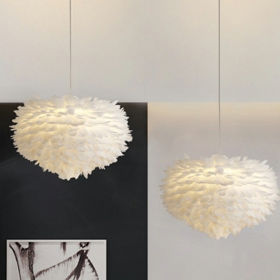 Pendant Lighting Contemporary Style Feather Hanging Lamps for Living Room