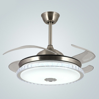 Semi Mount Fan Lighting Modern Style Acrylic Semi Flush for Living Room Remote Control Stepless Dimming