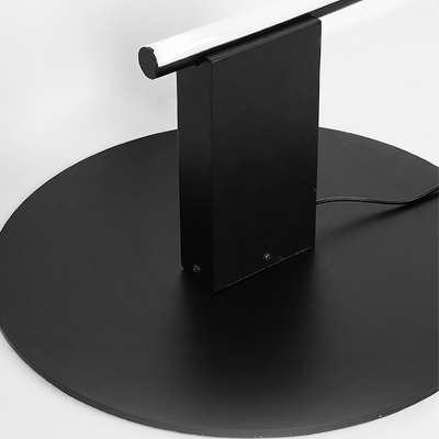 1 Light Contemporary Floor Lamp Rubber Shade Floor Lamp in Black