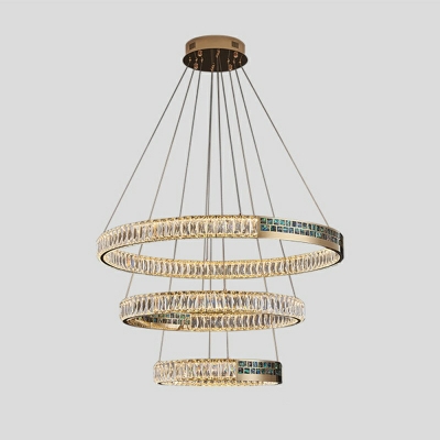 2-Light Ceiling Pendant Lights Minimalist Style Ring Shape Metal Hanging Light Kit