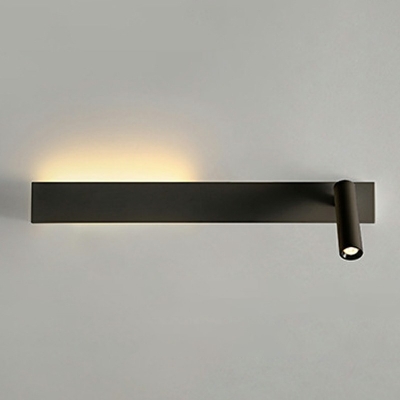 2 Lights Reading Wall Light Led Light Fixture Modern Style Metal Reading Wall Lamp in Black