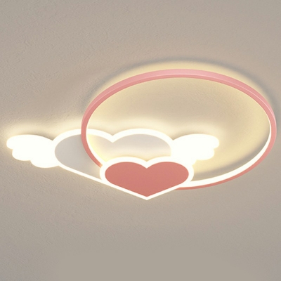 3-Light Flush Mount Kids Style Heart Shape Metal Ceiling Mounted Light