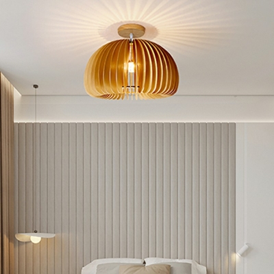 Asian Flush Mount Dining Room Light Fixtures Wood Ambient Lighting