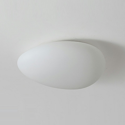 Beige Oval Ceiling Light Modern Nordic Style Acrylic Flushmount Lighting for Bedroom