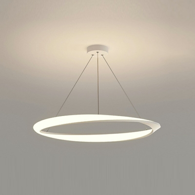 Circular Chandelier Lights Modern Metal 1-Light Chandelier Light Fixture