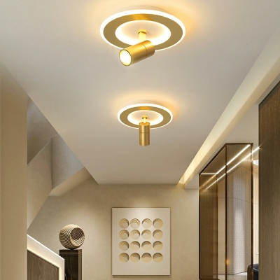 Contemporary Metal Flush Mount Lighting LED Ambient Lighting for Living Room