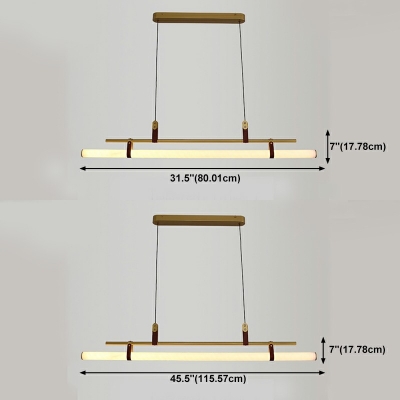 Contemporary Third Gear Slim Island Lighting Fixtures Linear Metal Chandelier Light Fixture