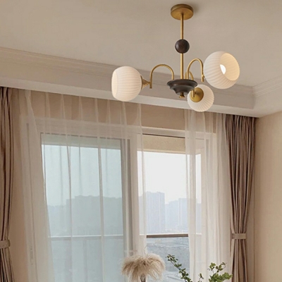 Hanging Ceiling Light Modern Style Glass Hanging Lamps Kit for Living Room
