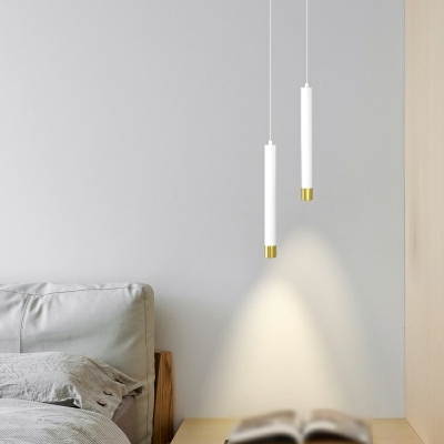 Metal Modern Pendant Lamp with Acrylic Shade Linear LED Down Lighting Pendant
