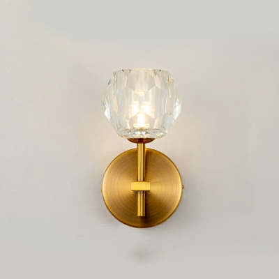 Modern Clear Glass Wall Light Fixture Gold Sconces for Living Room