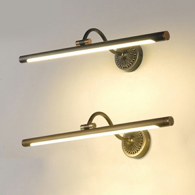 Modern Style Cylindrical Vanity Wall Lights Metal 1-Light Vanity Lighting in Bronze
