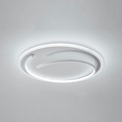 Ripples Flush Mount Modern Style Metal 2-Lights Flush Ceiling Light Fixture in White