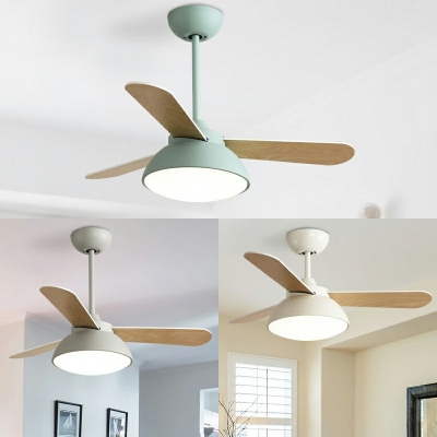 Semi Mount Fan Lighting Children's Room Style Acrylic Semi Fan Flush for Living Room
