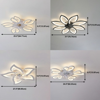 White Star Flush Ceiling Light Fixtures Modern Style Metal 5 Lights Flush Ceiling Light
