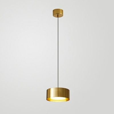 1-Light Pendant Ceiling Lights Minimalist Style Cylinder Shape Metal Hanging Light Kit
