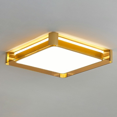1-Light Semi Mount Lighting Traditional Style Geometric Shape Metal Ceiling Mounted Light
