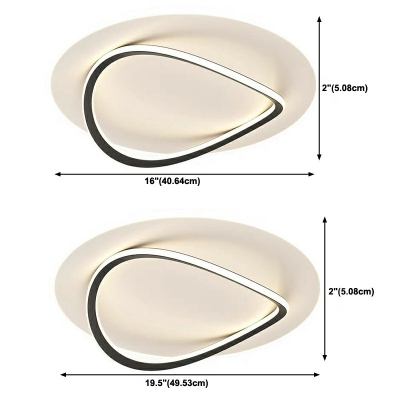 2 Light Contemporary Ceiling Light Circle Acrylic Ceiling Fixture for Bedroom