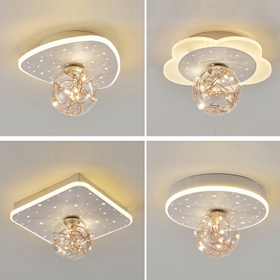 Contemporary LED Flushmount Lighting Glass Flush Mount Light for Living Room