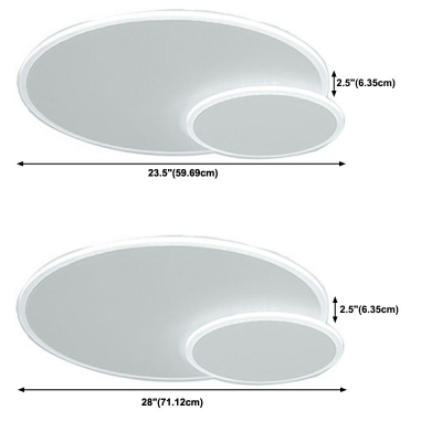 Contemporary Style Ceiling Light Circle White Ceiling Fixture for Bedroom