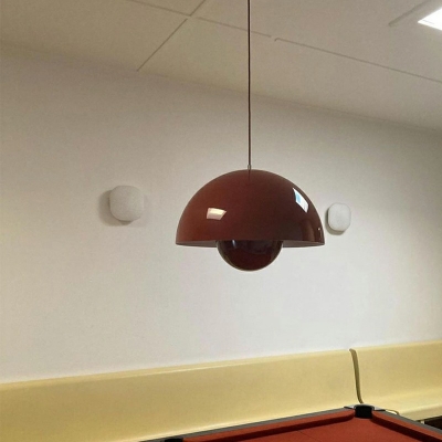 Dome Metal Suspension Pendant Modern Macaron Hanging Ceiling Light for Dinning Room