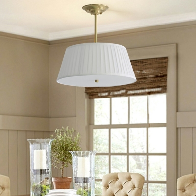 Drum Fabric Hanging Ceiling Lights Traditional Hanging Chandelier for Dinning Room
