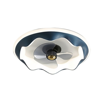 Flush Ceiling Fan Light Kid's Room Style Plastic Flush Fan Light for Living Room