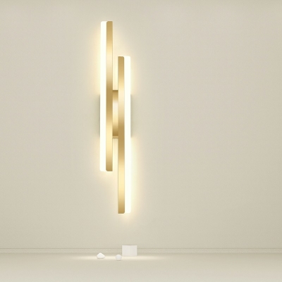 Gold Long Waterproof Art Linear Modern Strip Wall Light Sconce Wall Lighting Fixtures