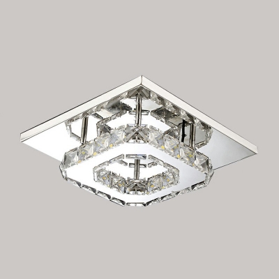 Modern Minimalist Ceiling Light  Nordic Style Crystal Flushmount Light for Living Room and Bedroom with Hole 2-3.5'' Dia