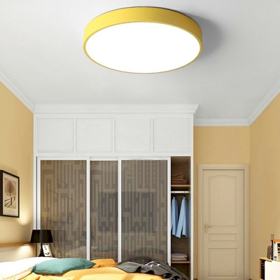 Modern Round Flush Mount Ceiling Light Metal Ceiling Light for Bedroom