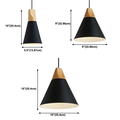 Modern Style Cowbell Down Lighting Pendant Metal 1-Light Pendant Lighting in Black