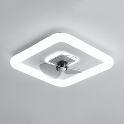 Round Flush Mount Ceiling Fixture Modern Style Metal 2-Lights Flush Mount Light in White