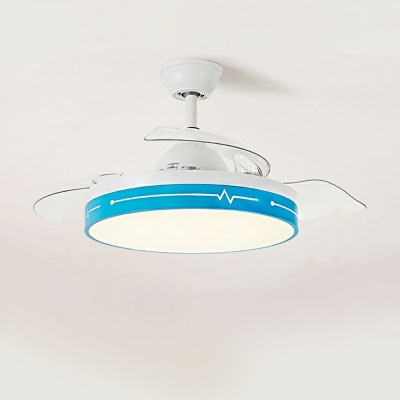 Semi Flush Contemporary Style Acrylic Semi Flush Fan Light for Living Room