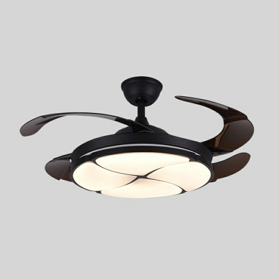 Semi Flush Mount Light Contemporary Style Acrylic Semi Flush Fan Light for Living Room