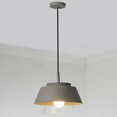Swell Hanging Ceiling Light Modern Style Metal 1-Light Hanging Light Kit in Black