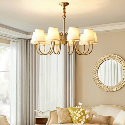 Traditional Pendant Lighting Fixtures American Style Fabric Chandelier Lamp for Living Room