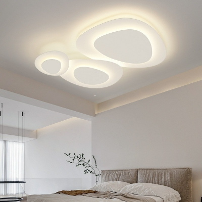 White Contemporary Ceiling Light Metal Ceiling Fixture for Bedroom